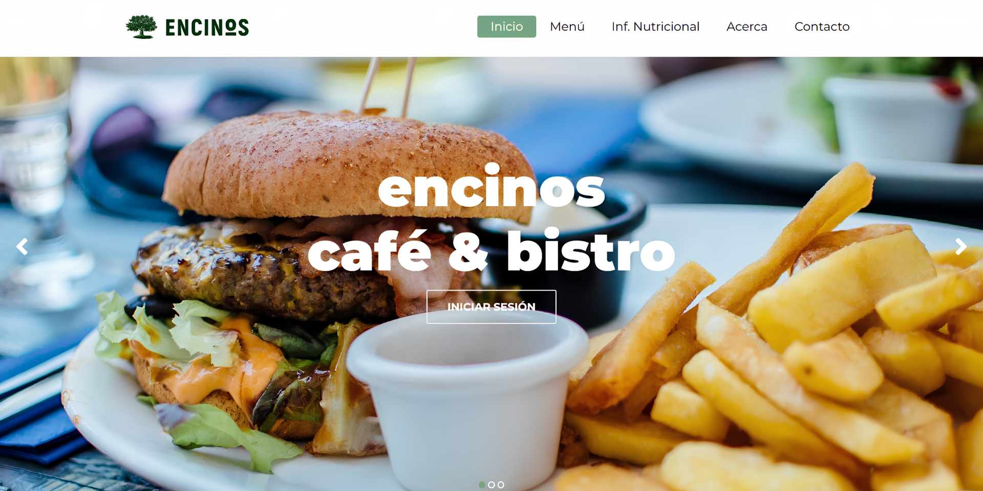Página de inicio de Encinos Café y Bistro