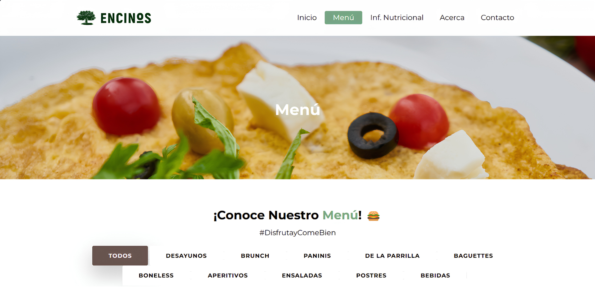 Menú digital de Encinos