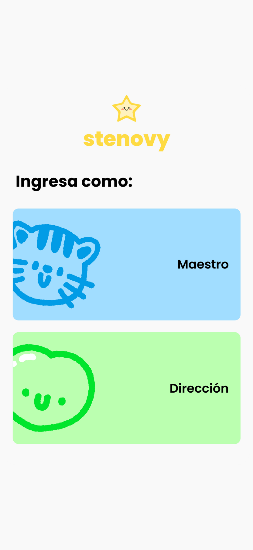 Selección de rol en Stenovy